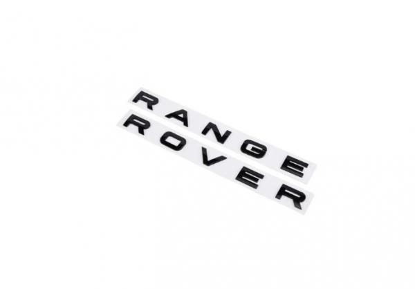 &quot;Range Rover&quot; Schriftzug Motorhaube &amp; Heckklappe schwarz glanz