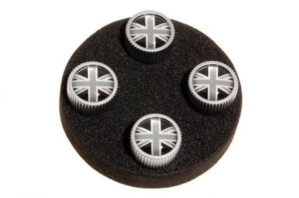 Original Land Rover valve caps Union Black set black / gray